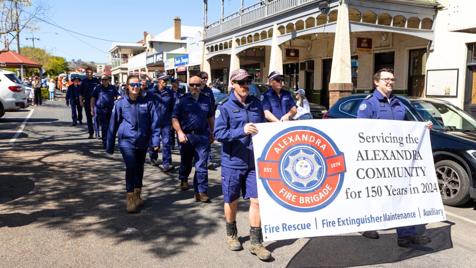 Brigade members walking in the parade. Credit: Blair Dellemijn